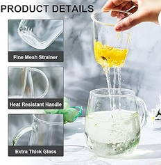 Glass Tea Cup with Infuser and Lid - The Aristocratish Tea Company, Loose Leaf Tea, Aristocratish Tea, Premium Tea, Tea, Hot Brewed Tea, Cold Brewed Tea, Iced Tea, Tea