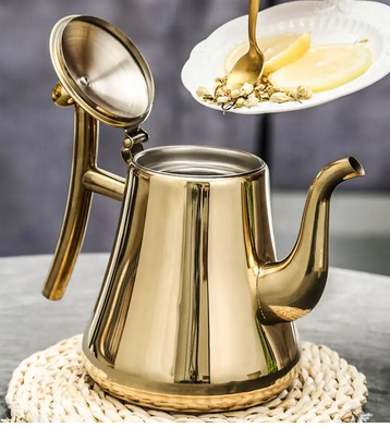 Gold Tea Pot with Infuser - The Aristocratish Tea Company, Loose Leaf Tea, Aristocratish Tea, Premium Tea, Tea, Hot Brewed Tea, Cold Brewed Tea, Iced Tea, Tea