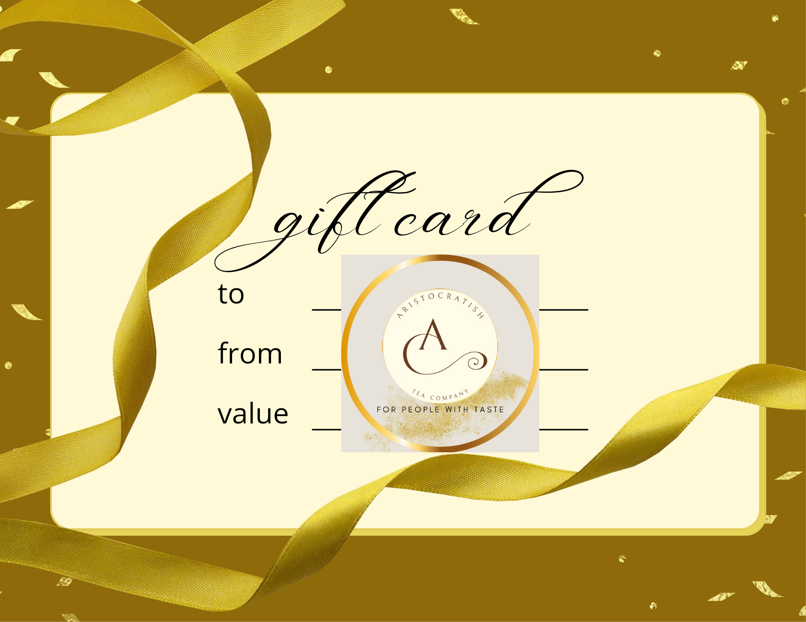 The Aristocratish Tea Company Gift Card - The Aristocratish Tea Company, Loose Leaf Tea, Aristocratish Tea, Premium Tea, Tea, Hot Brewed Tea, Cold Brewed Tea, Iced Tea, Tea